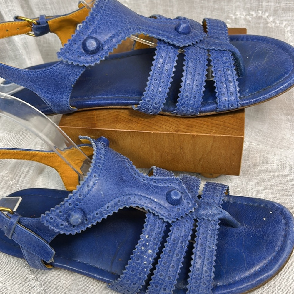 Balenciaga leather gladiator studded sandals stampes sz 39.5 - Picture 7 of 15